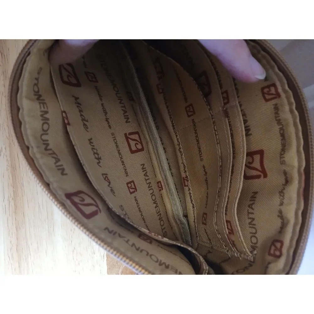 Stone Mountain Clutch Red Bag‎ Brown Handle Toiletry Bag Makeup Bag Cosmetic Bag